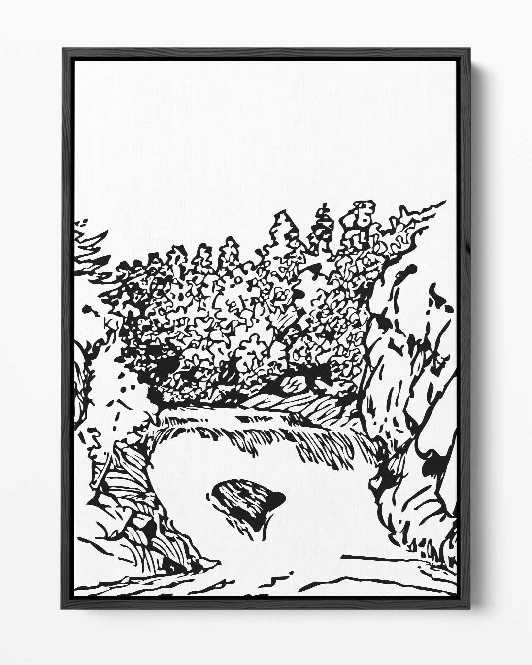 Zwart-wit Natuurlandschap – portret kunstwerk als wanddecoratie