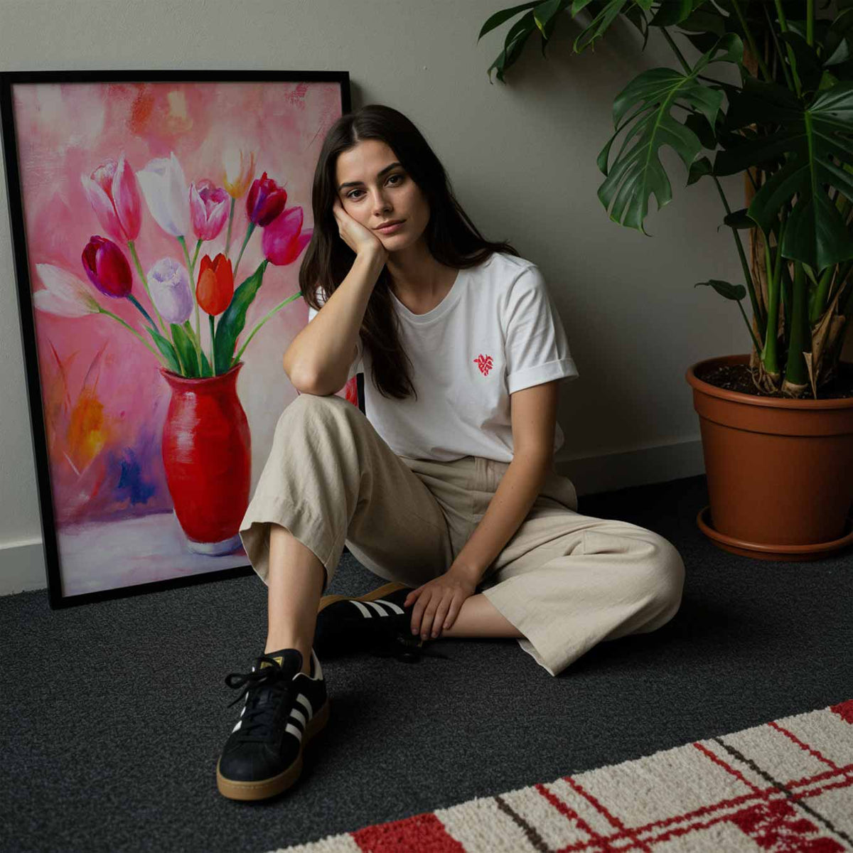 Vrolijke Tulpen – staande muurposter met bloemen