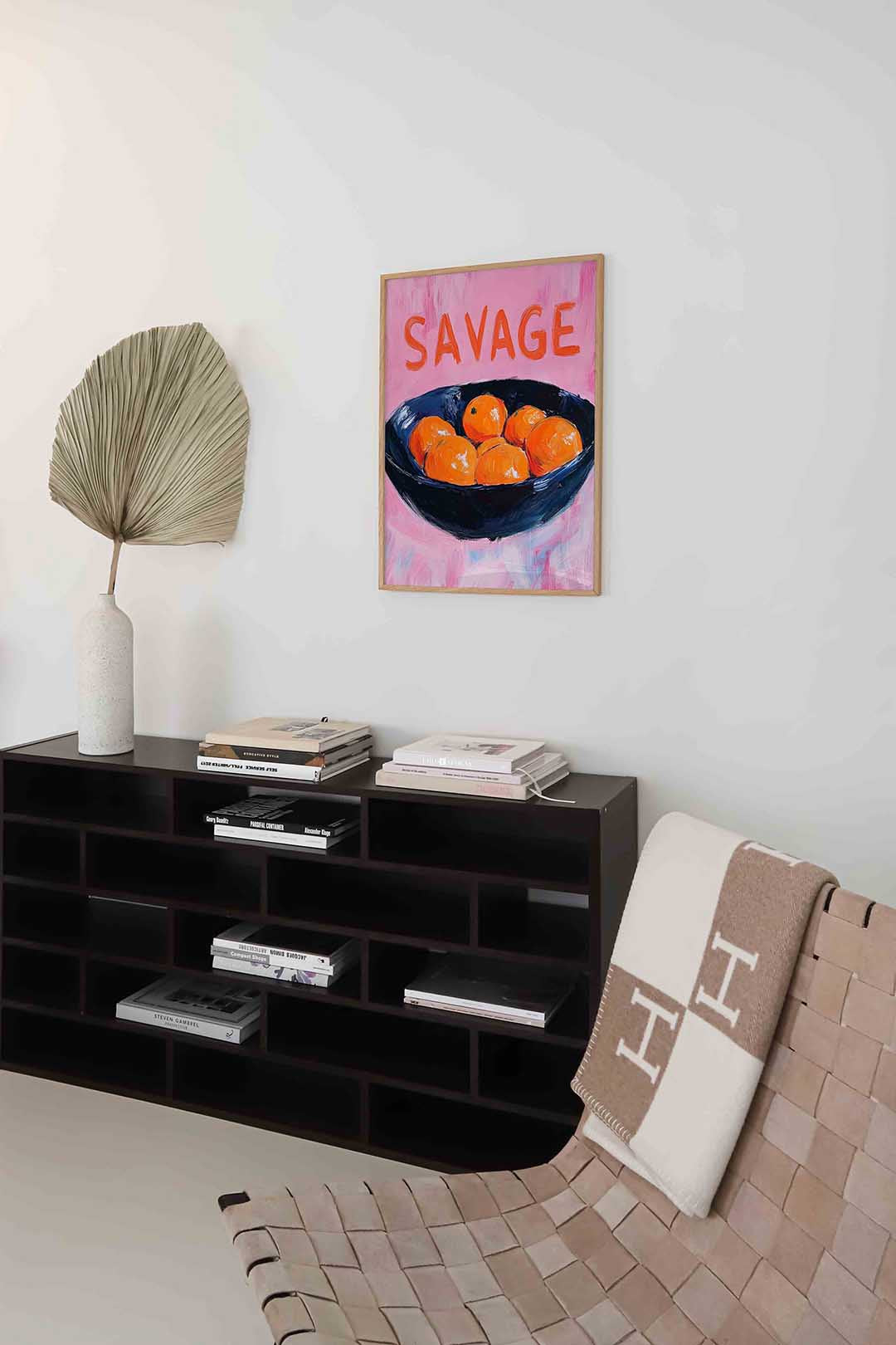 Mandarijnen in schaal – staande moderne wanddecoratie van WallArtistic
