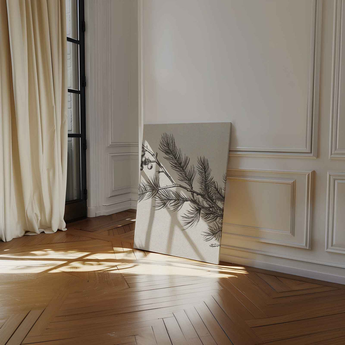 Dennentak met Bessen Illustratie – dibond kunstwerk als wanddecoratie