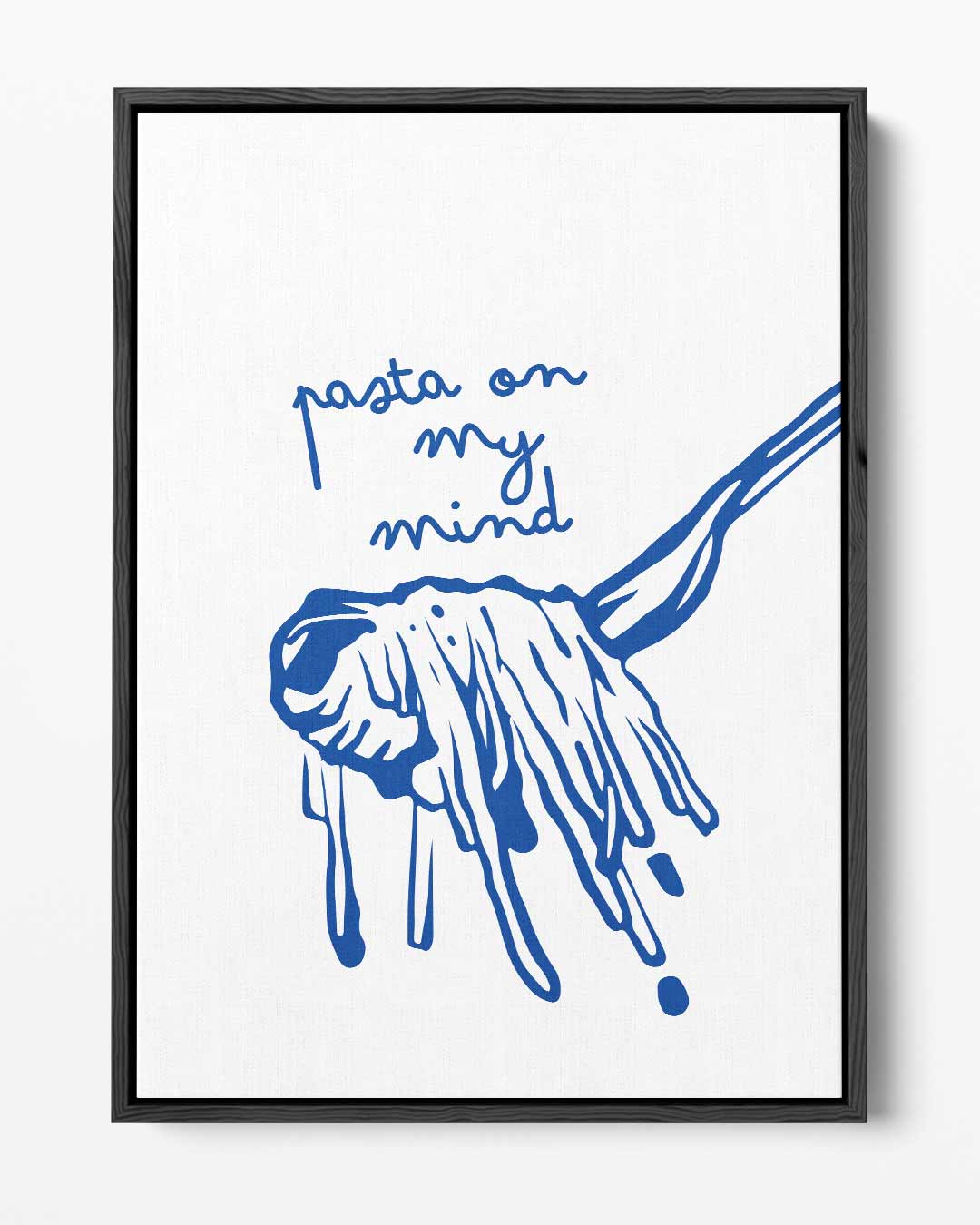 Pasta on My Mind Kunstprint – portret kunstwerk als wanddecoratie