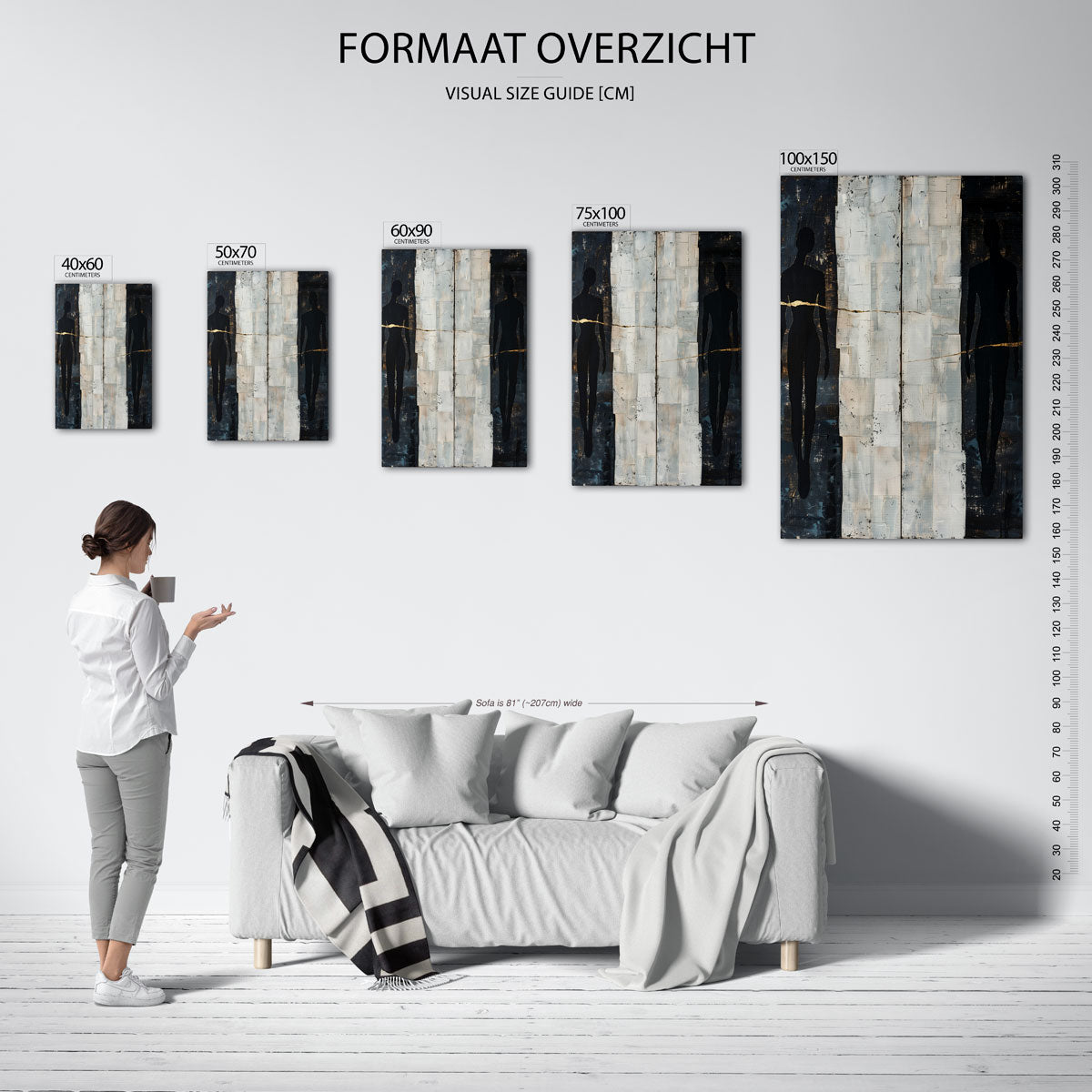 Silhouetten en texturen – staande wanddecoratie van WallArtistic