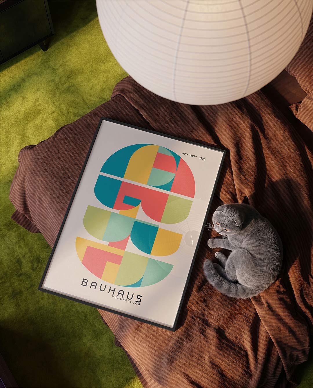 Vormritme en kleur – moderne Bauhaus wandkunst als poster