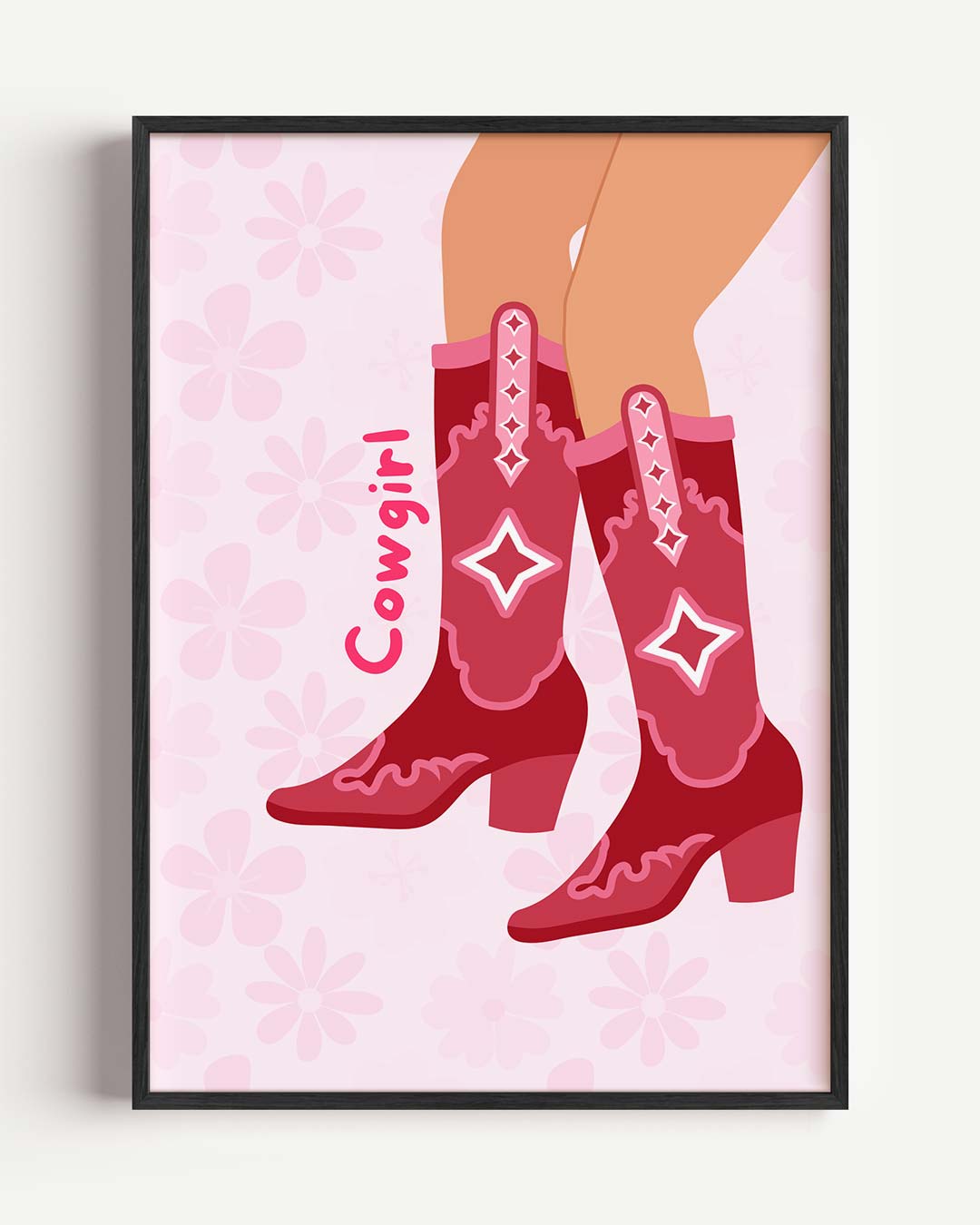 Stoere Cowgirl Boots – paas portret poster als wanddecoratie
