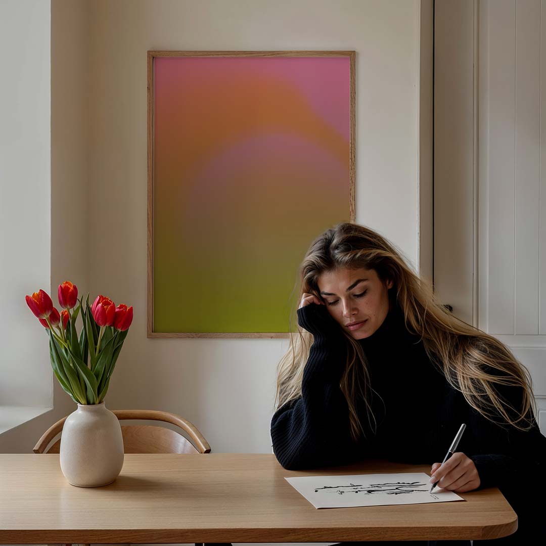 Kleurrijke Dromenvanger – staande muurposter met kleurrijke abstracte vormen