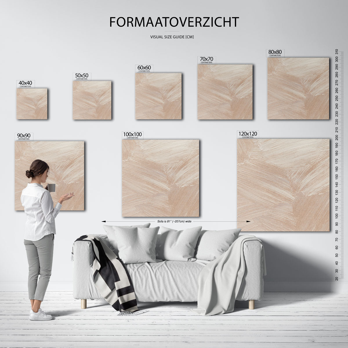 Beige textuur – vierkante muurposter met artistieke uitstraling