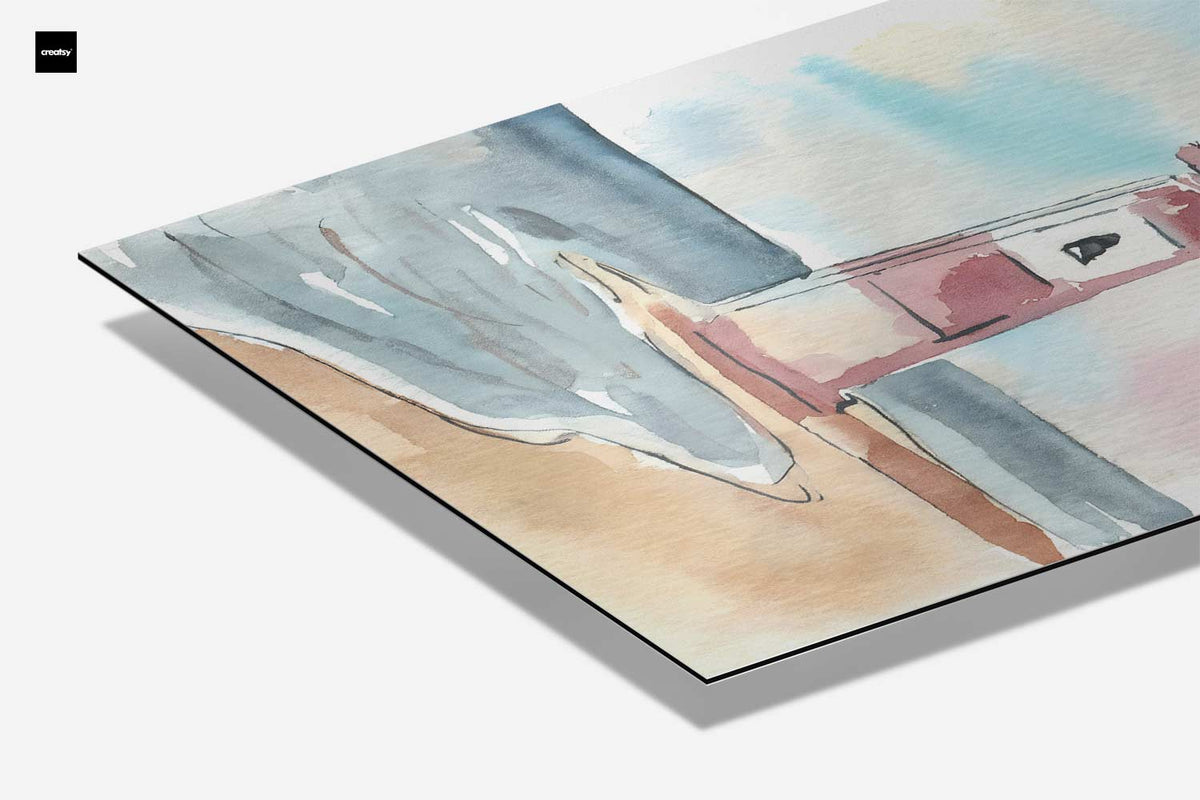 Schets van Vuurtoren aan Zee – canvas kunstwerk als wanddecoratie
