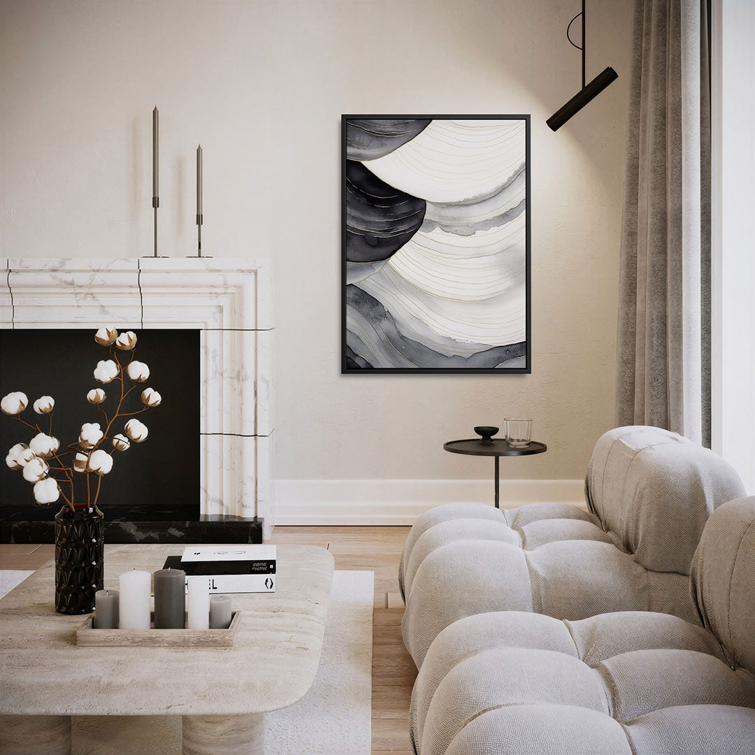 Golvende lijnen compositie – staand wanddecoratie kunstwerk