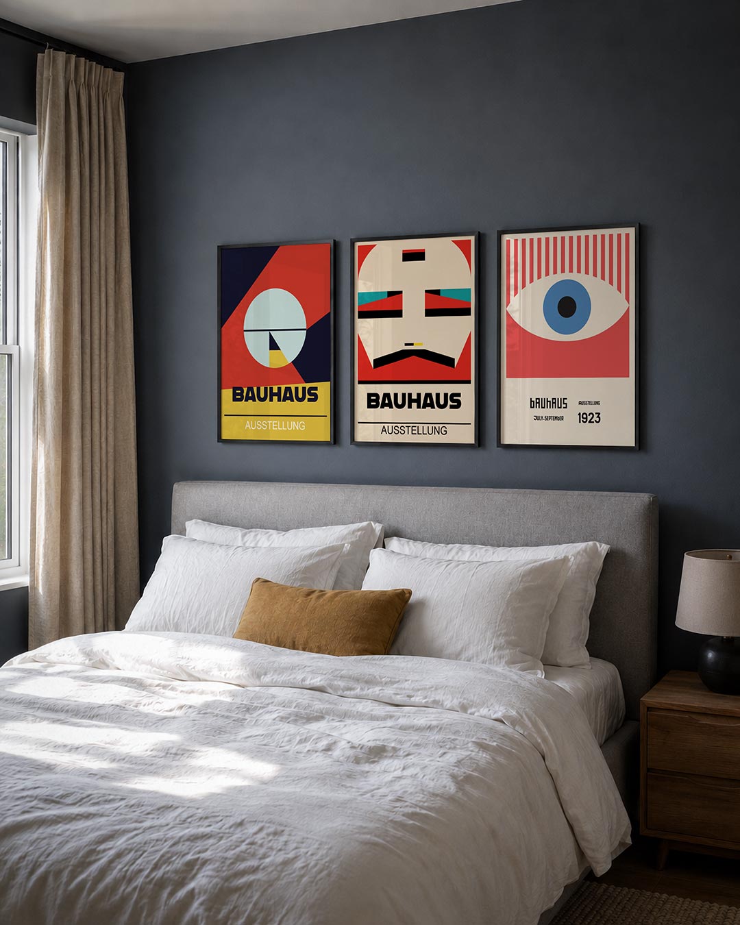 Vorm en kleur posterset – derde productweergave – deze posterset in drie delen toont een dynamisch lijnenspel met