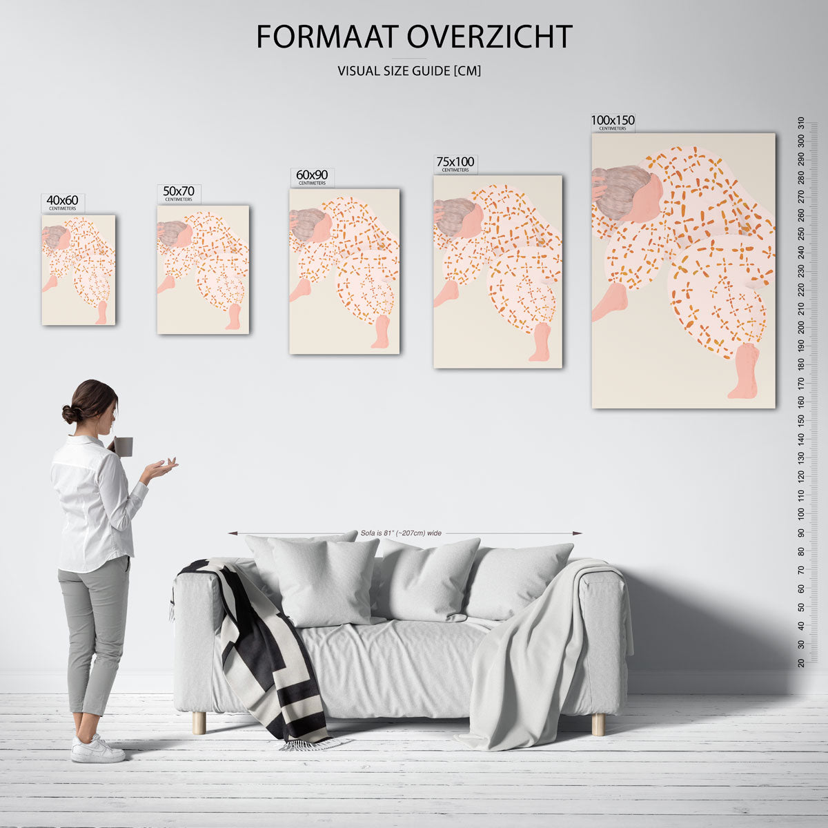 Dynamische vormen – staande wanddecoratie van WallArtistic