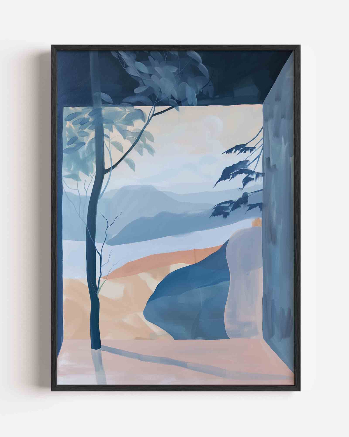 Landschap met bomen – hedendaagse illustratie portret poster als wanddecoratie