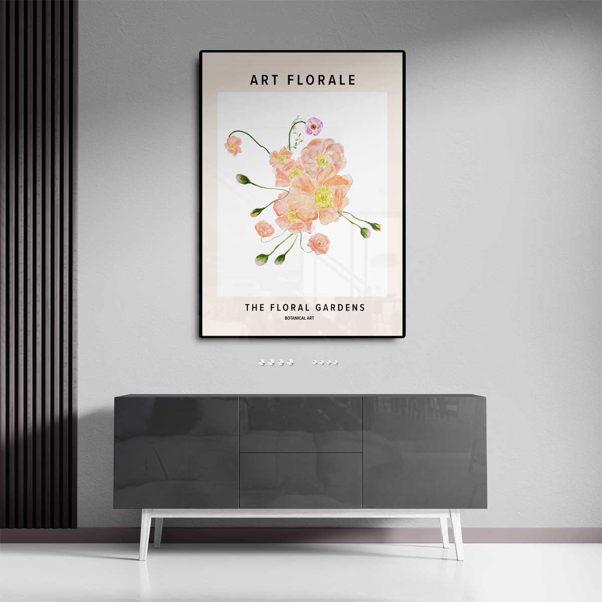 Bloeiende Tuinen Botanische Kunst – canvas wanddecoratie in portret formaat