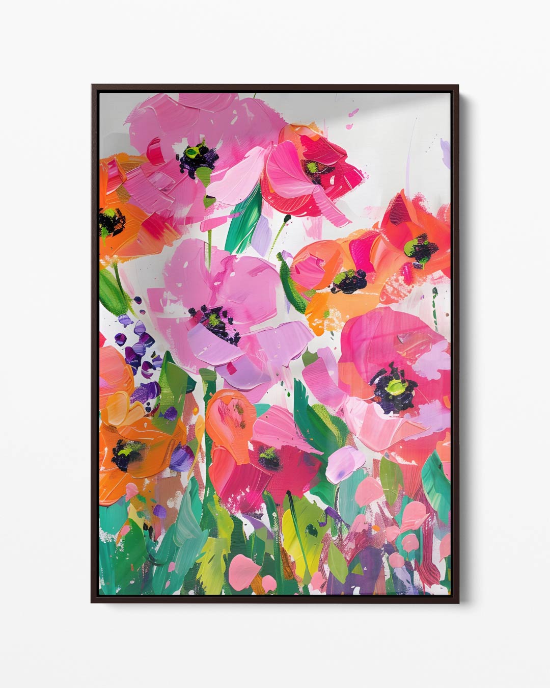 Bloemenveld in Vrolijke Kleuren – portret kunstwerk als wanddecoratie