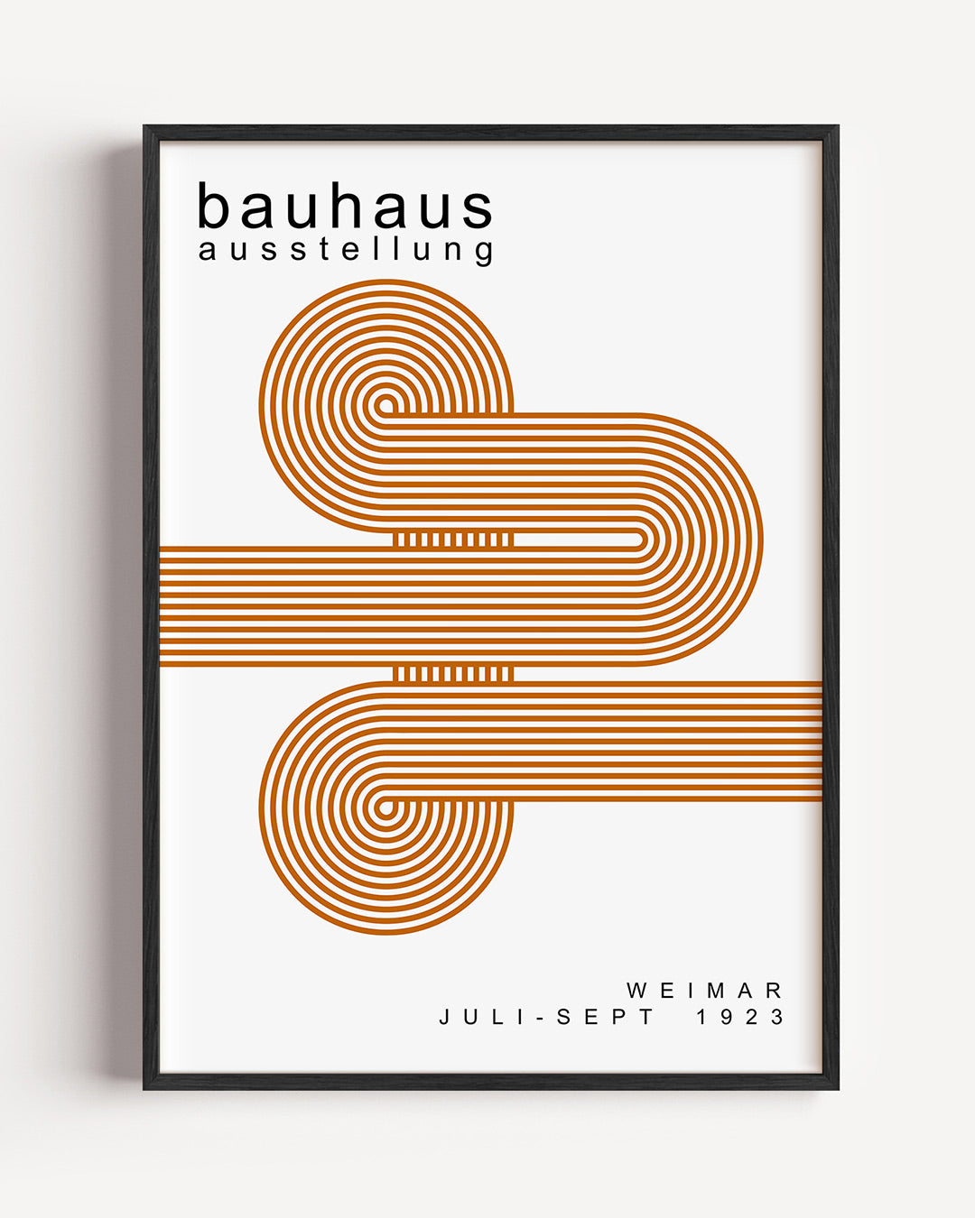 Lijnen en cirkelpatronen – staande Bauhaus poster als wanddecoratie