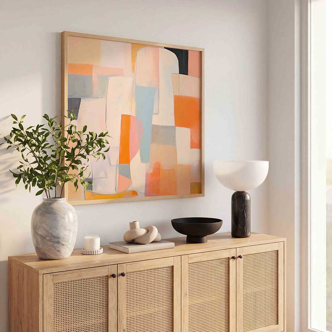 Abstracte vormen – illustratie poster in vierkant formaat