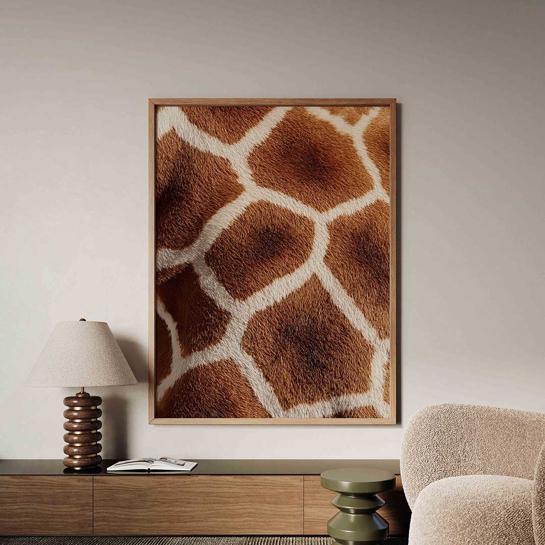 Giraffe patroon – safari poster in staand formaat