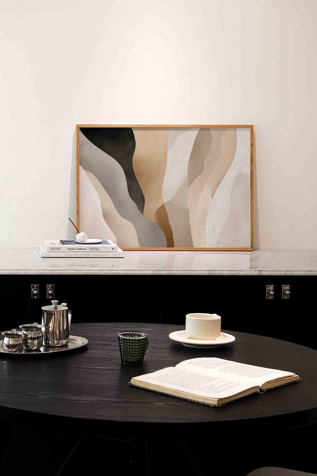 Abstracte vormen – abstracte poster in liggend formaat