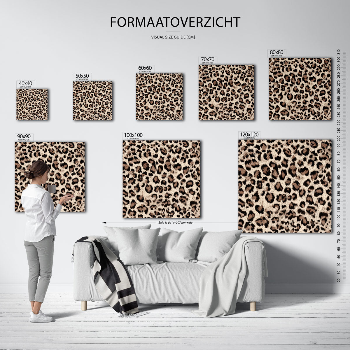 Luipaardprint – vierkante muurposter met jungle thema