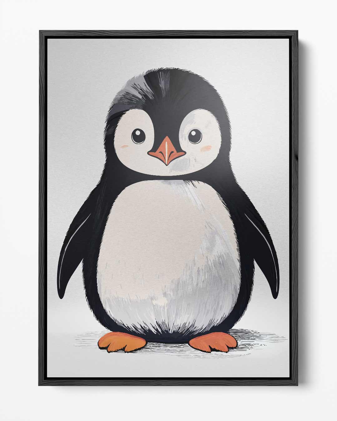 Schattige Pinguïn Illustratie – portret kunstwerk als wanddecoratie