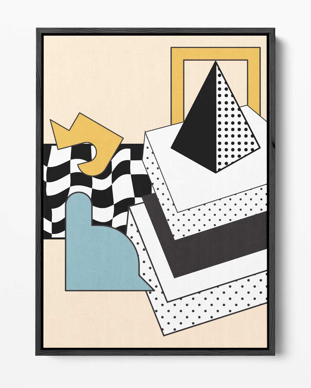 Vrolijke Geometrie – portret kunstwerk als wanddecoratie
