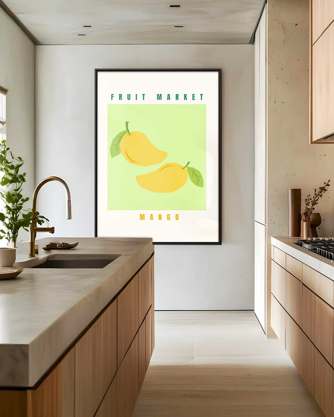 Levendige Mangokunst – staand kunstwerk voor modern interieur