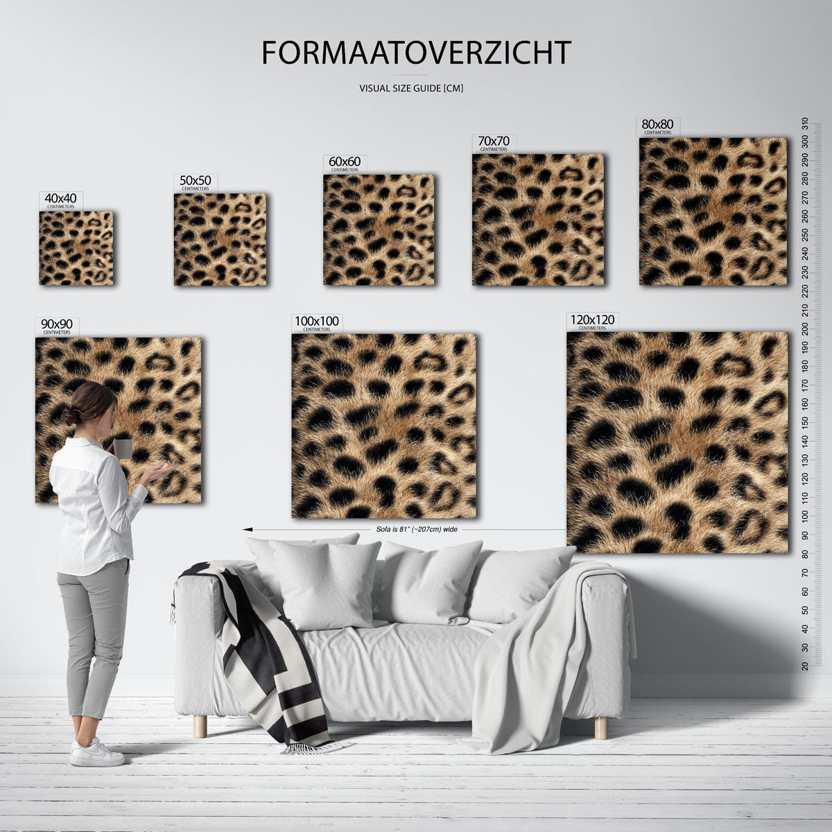 Luipaardprint – vierkante muurposter met jungle thema