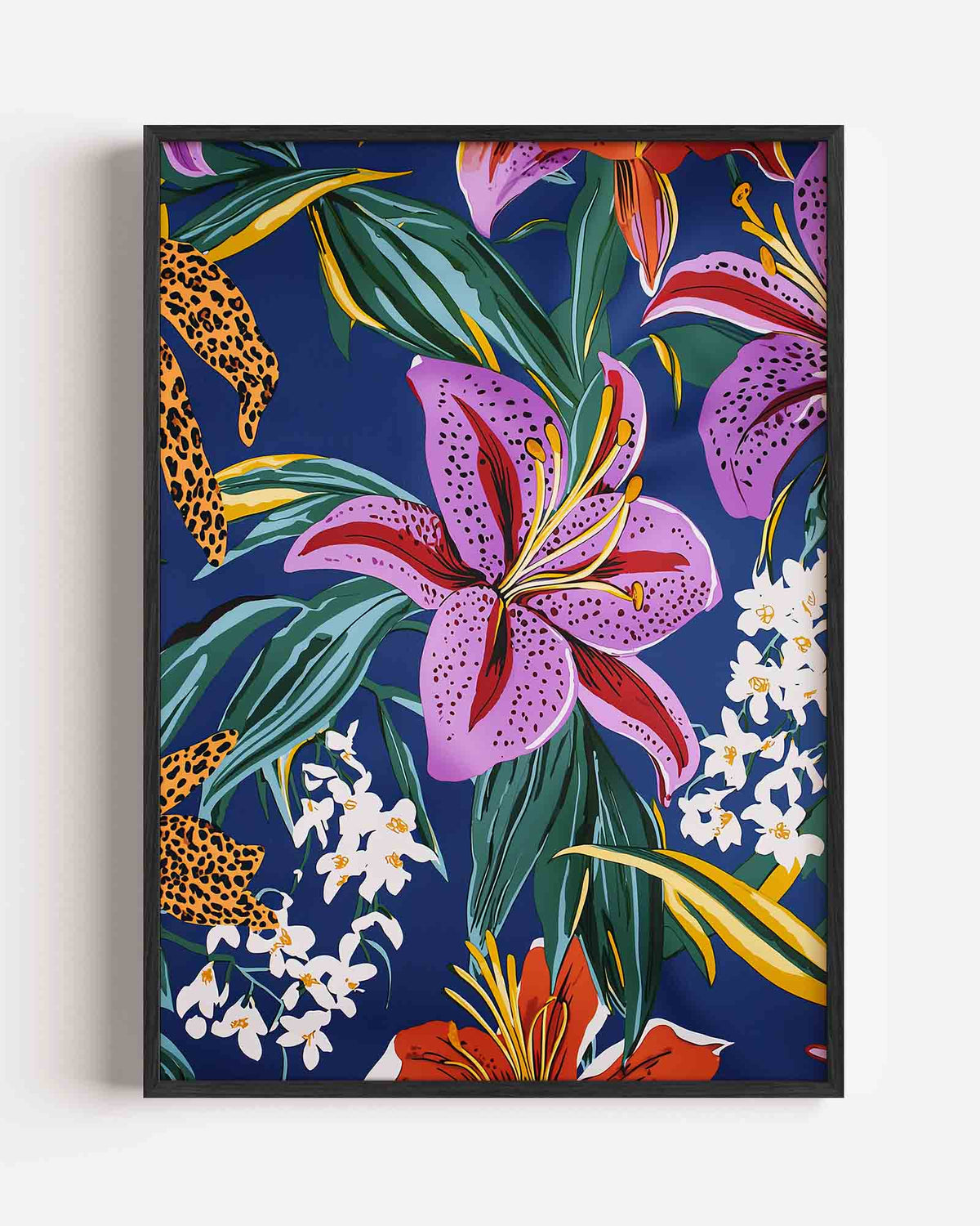 Bloemen en bladeren – jungle portret poster als wanddecoratie