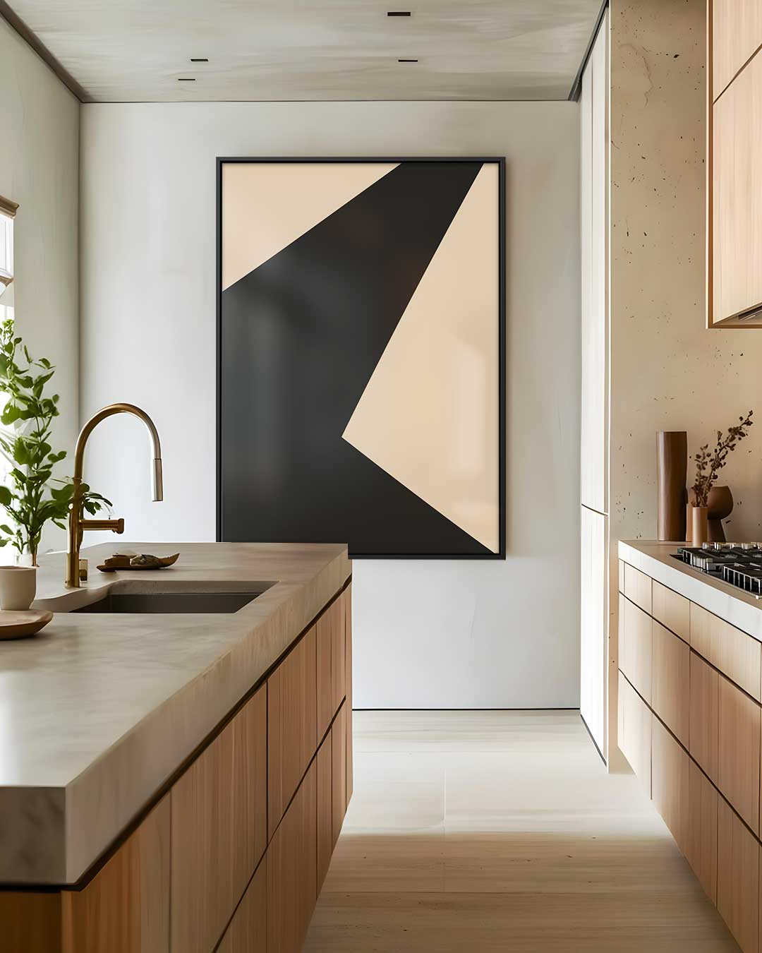 Abstracte Geometrische Composities – dibond wanddecoratie in staand formaat