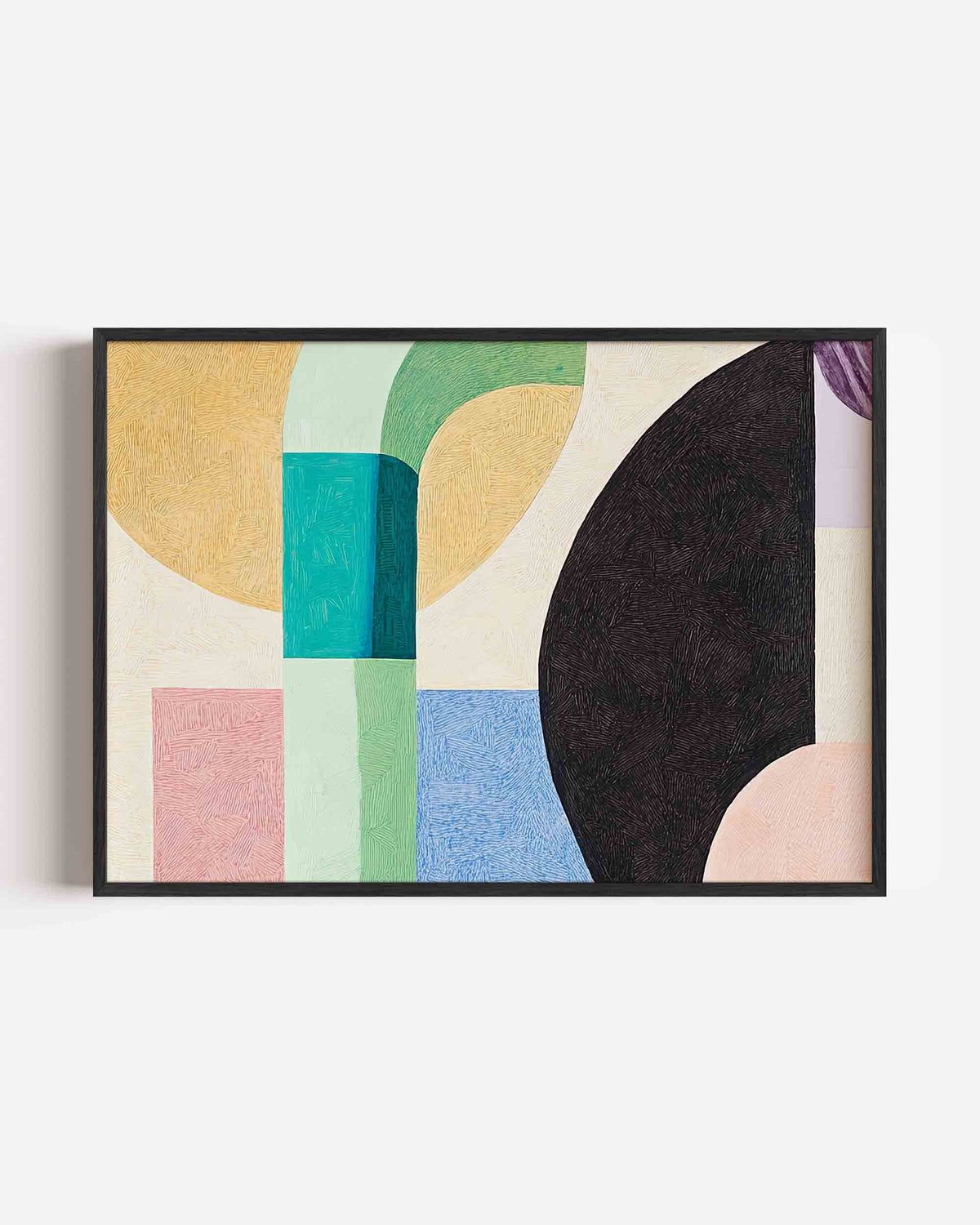Abstracte vormen – hedendaagse illustratie poster in landscape formaat