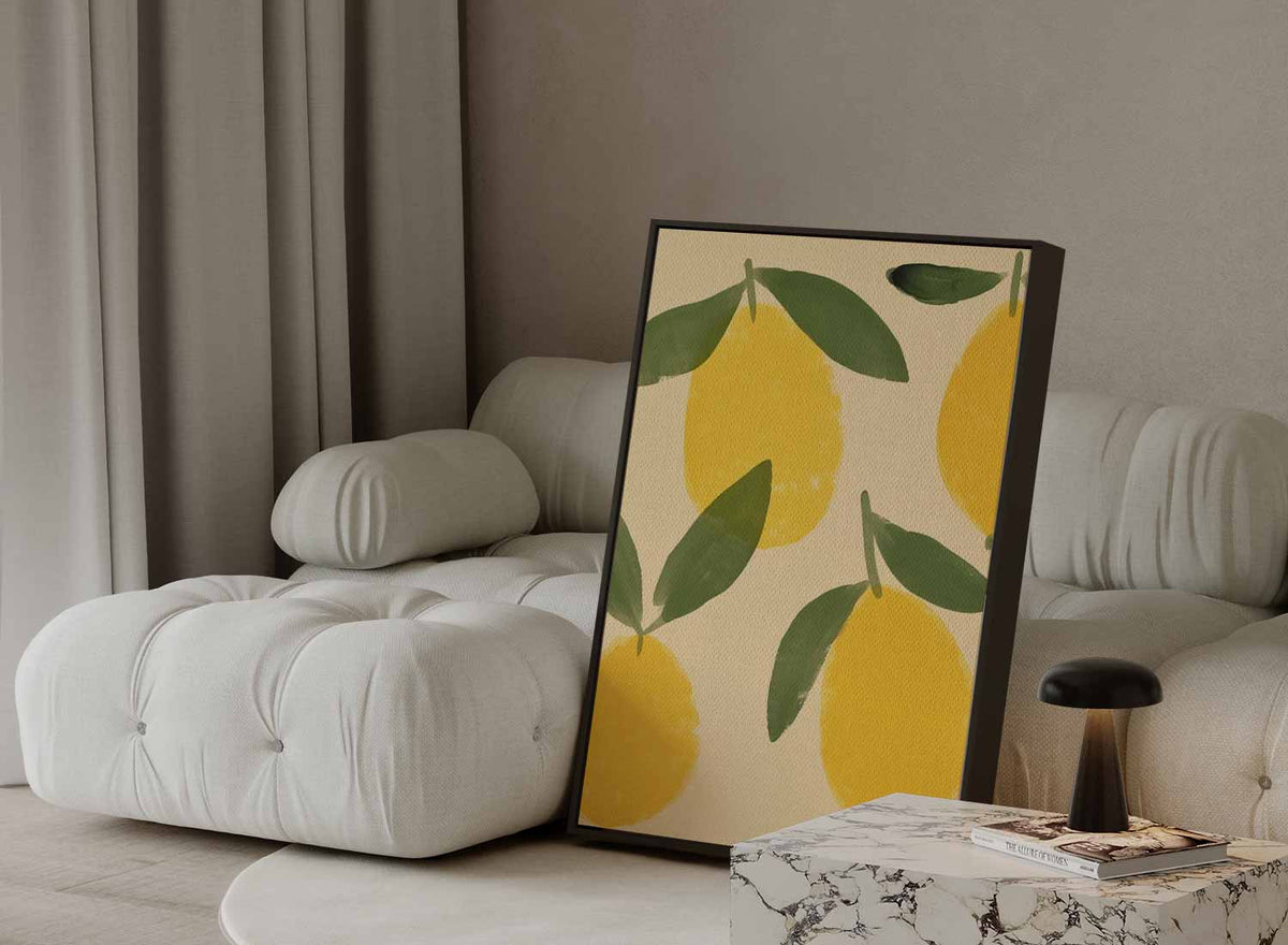 Zonnige Citroenfantasie – modern portret kunstwerk van WallArtistic