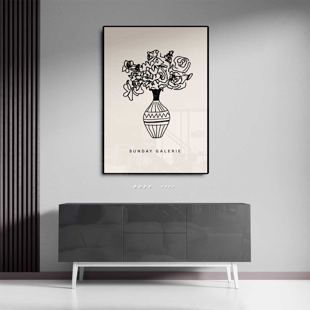 Vrolijke Bloemenvazen – dibond kunstwerk als wanddecoratie