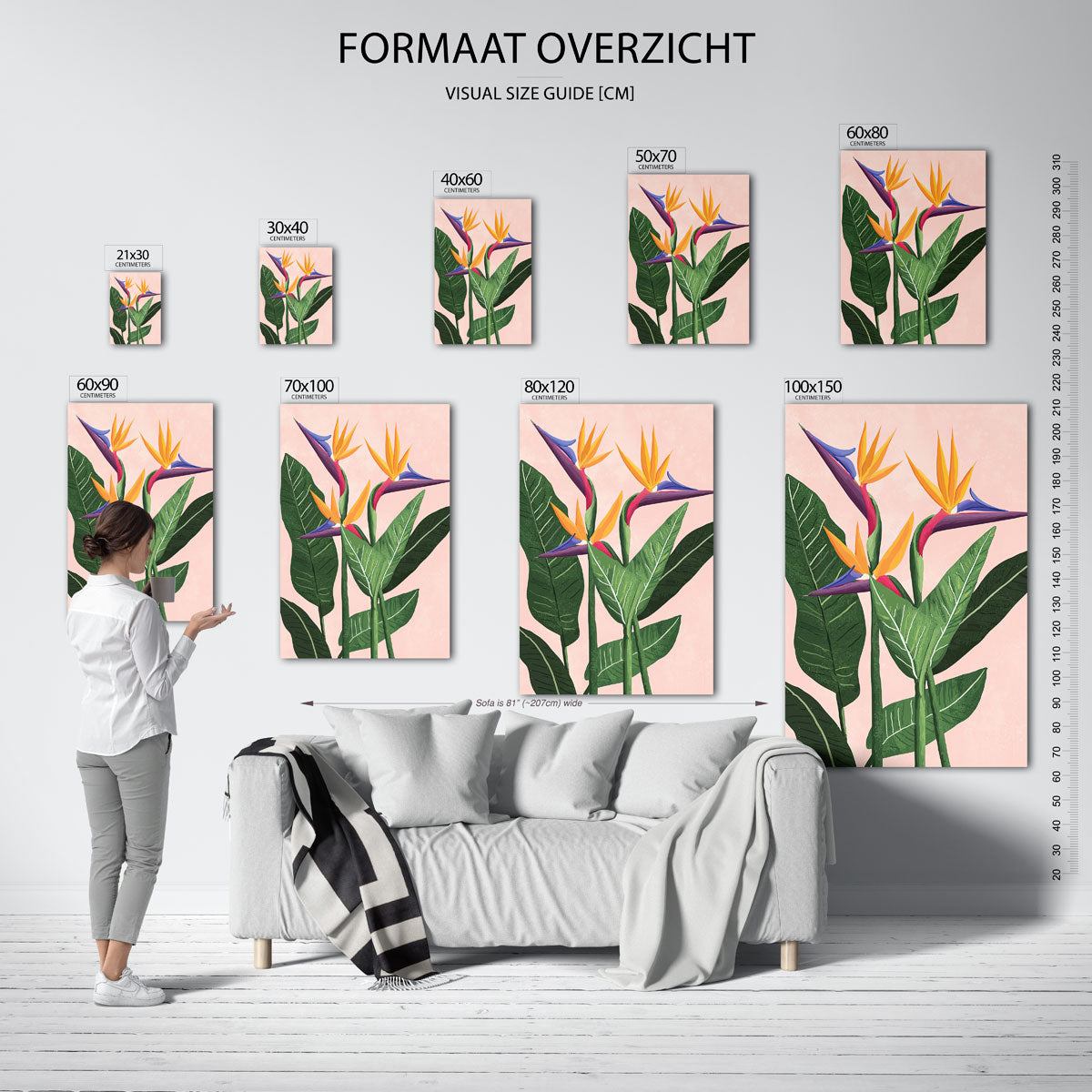 Tropische bloemen – staande muurposter met jungle thema