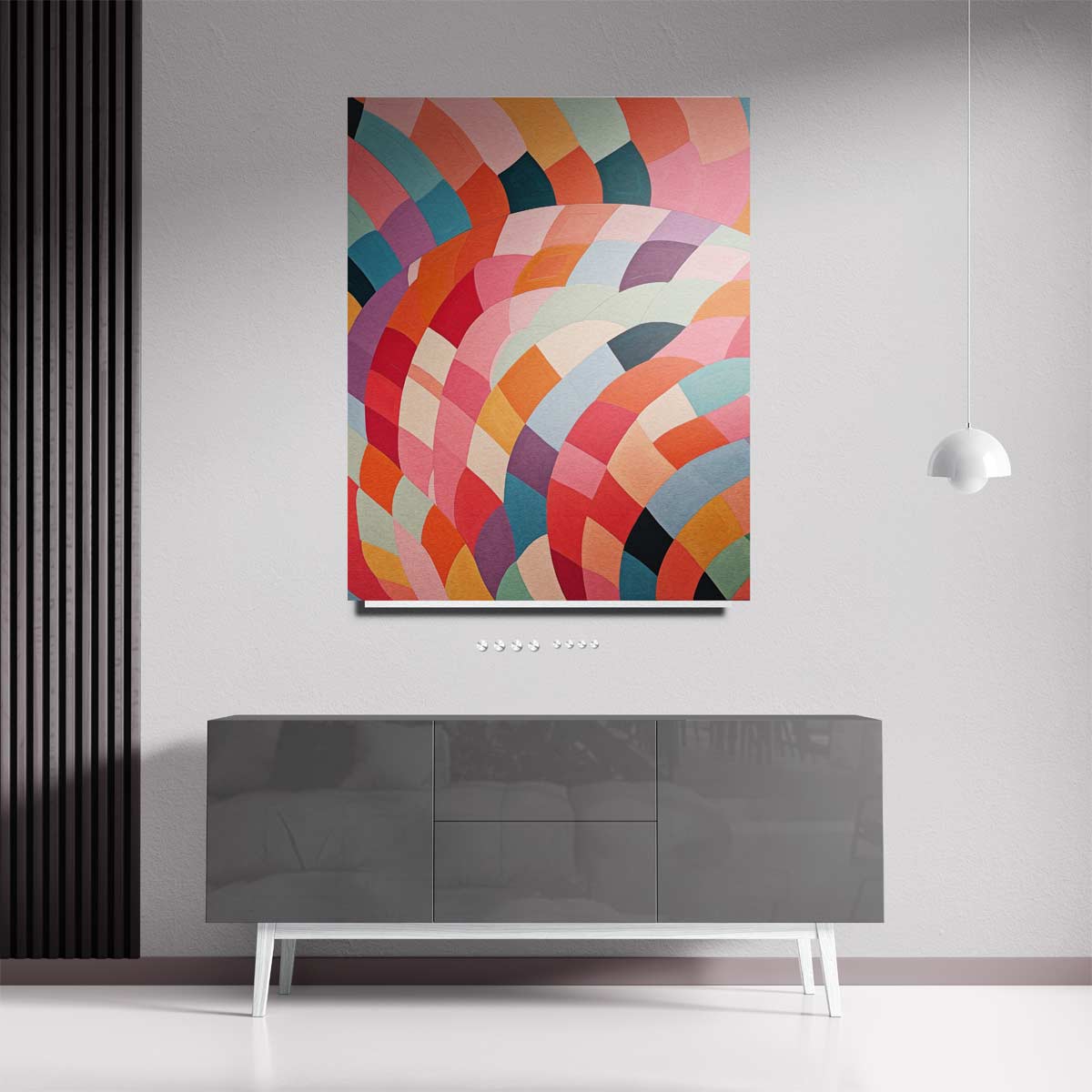 Kleurrijke Abstracte Harmonie – staande wandkunst voor woonkamer of interieur