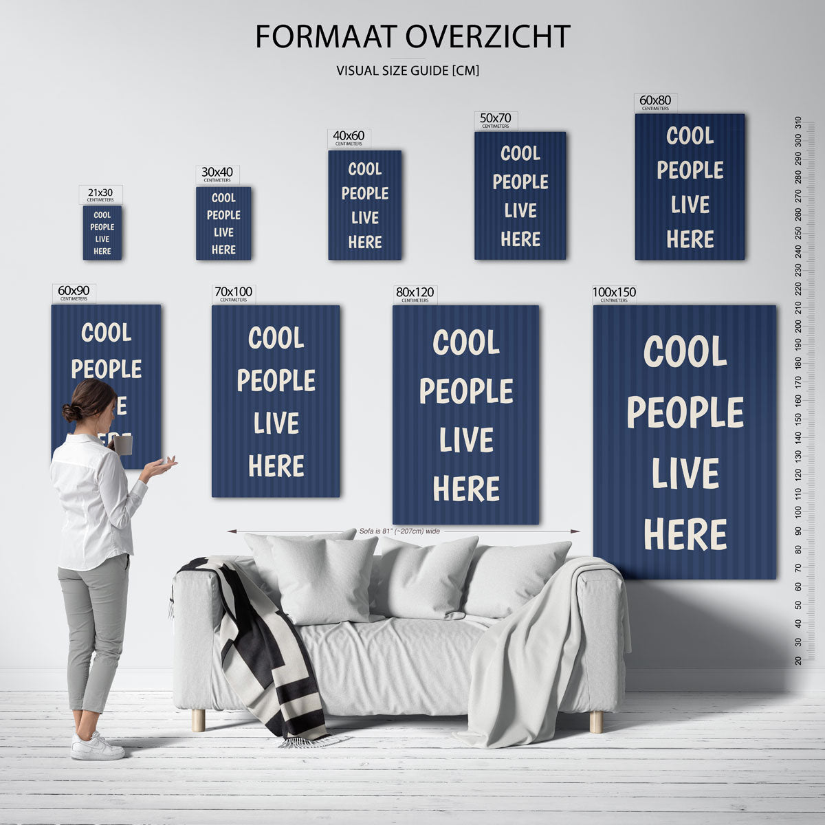 Cool people live here – staande muurposter in Pop Art stijl