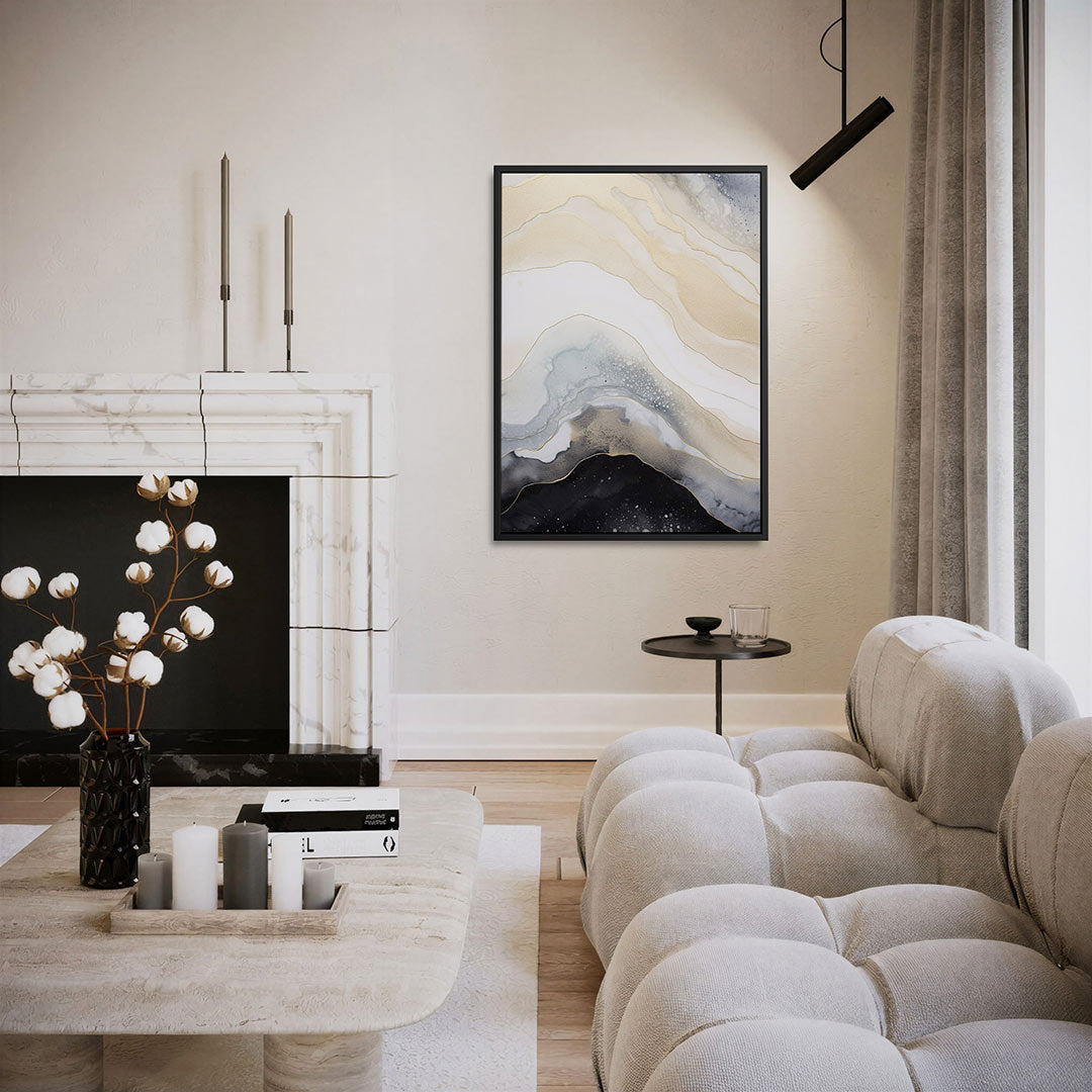 Gelaagde natuurelementen – staand wanddecoratie kunstwerk
