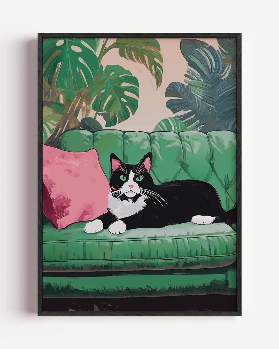 Kat op de Bank – dieren portret poster als wanddecoratie