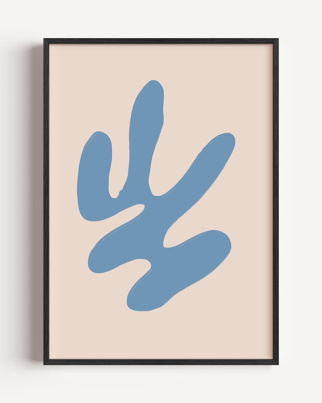 Abstracte Blauwe Vormen – kleurrijke abstracte portret poster als wanddecoratie