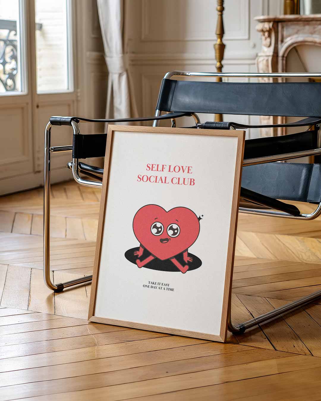 Zelfliefde Social Club – zomerse wandkunst als portret poster