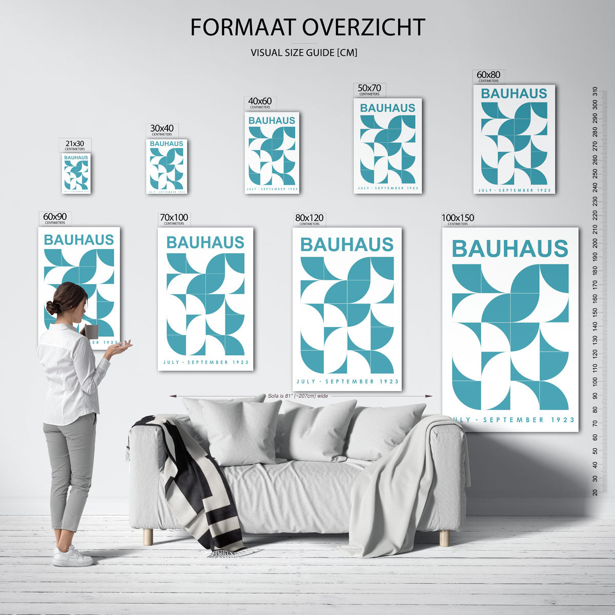 Vorm en kleur – geometrische poster in Bauhaus-stijl van WallArtistic