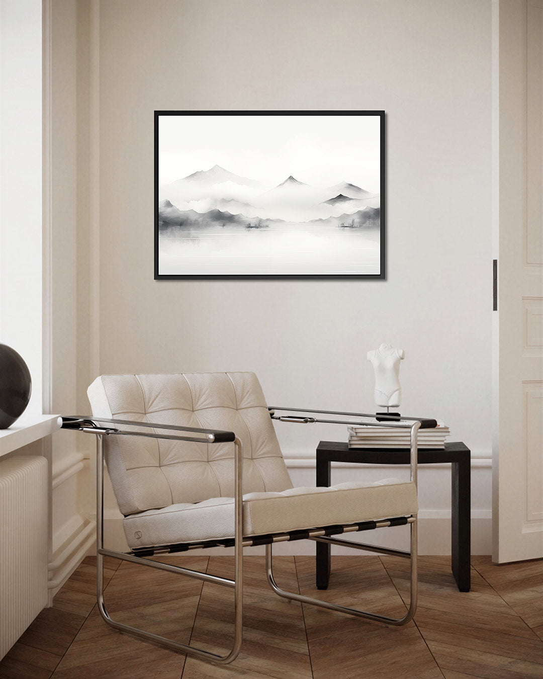 Serene berglandschap – kunstwerk op canvas, dibond of plexiglas