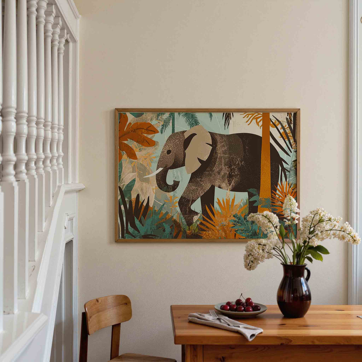 Olifant in jungle – dieren poster in liggend formaat