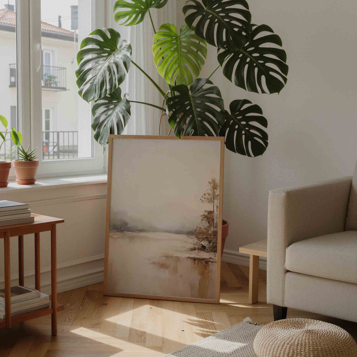 Landschap met bomen – staande botanische wanddecoratie van WallArtistic