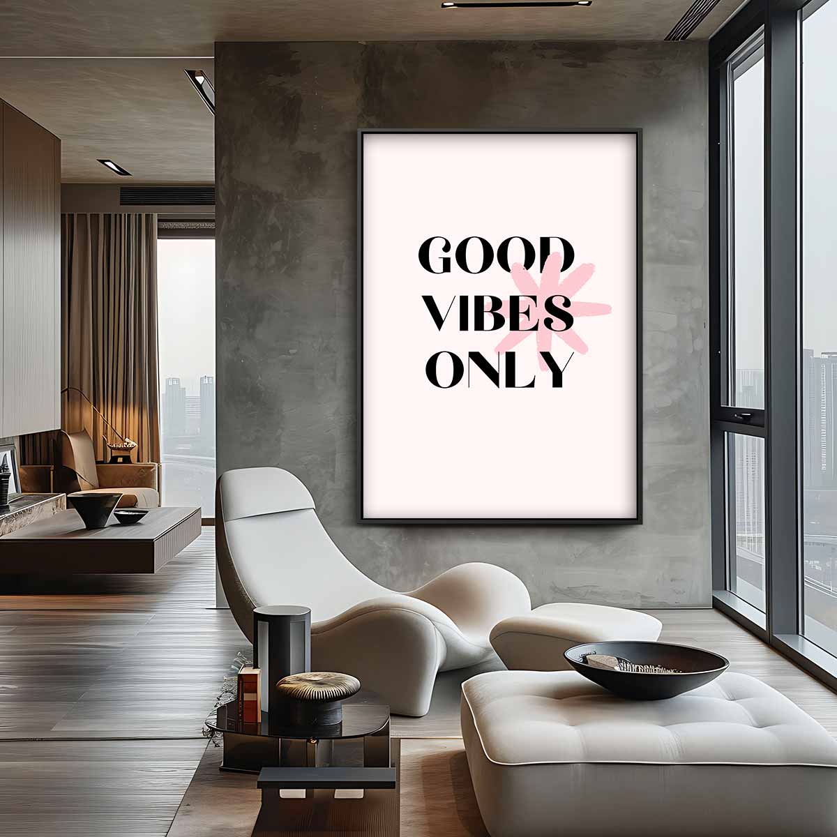 Good Vibes Only – plexiglas wanddecoratie in portret formaat