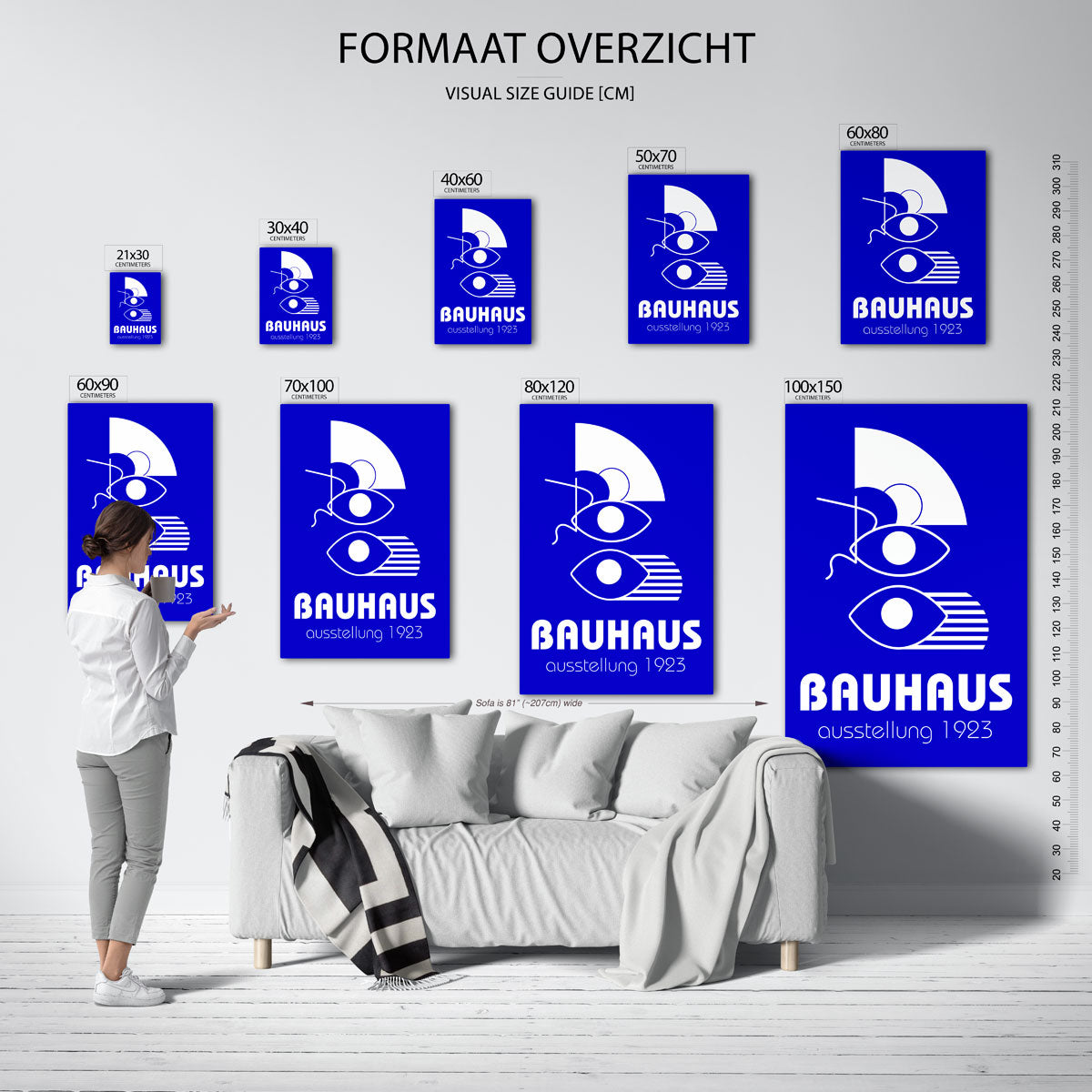 Vormen en vlakkenspel – geometrische poster in Bauhaus-stijl van WallArtistic