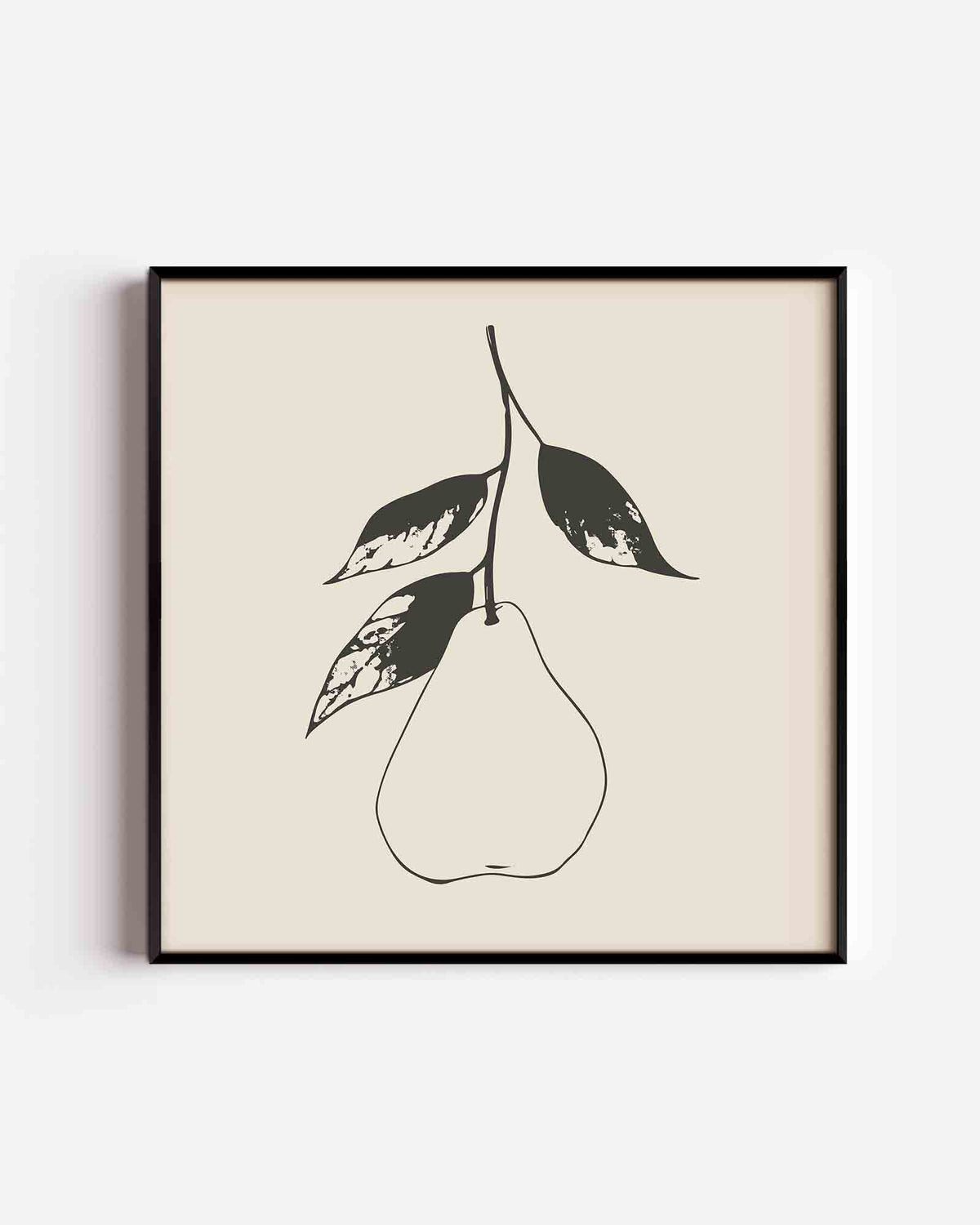 Peer met bladeren – vierkante poster met kleur en vormen als wanddecoratie