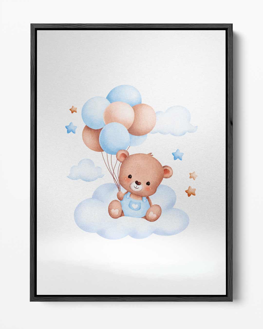 Dromerige Teddybeer op Wolk – portret kunstwerk als wanddecoratie