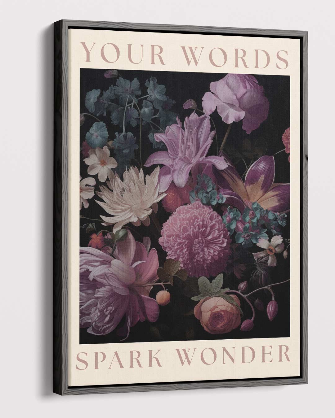Bloemenpracht Woordenprint – staand kunstwerk voor modern interieur