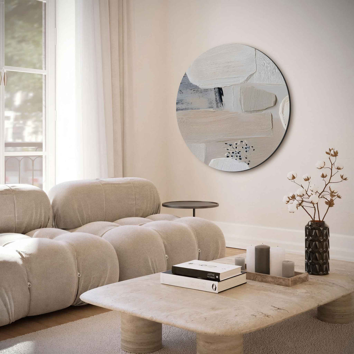 Abstracte vormen – muurcirkel met abstracte texturen voor aan de muur