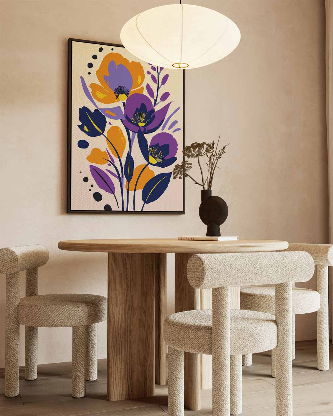 Levendige Bloemenpracht – staande wandkunst voor woonkamer of interieur