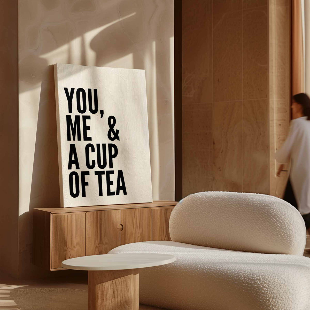 You, Me & A Cup of Tea Poster – modern portret kunstwerk van WallArtistic